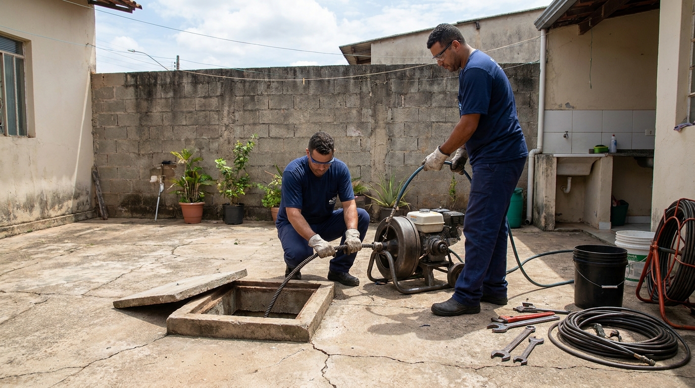 Desentupimento de esgoto residencial em Boa Vista‑RR
