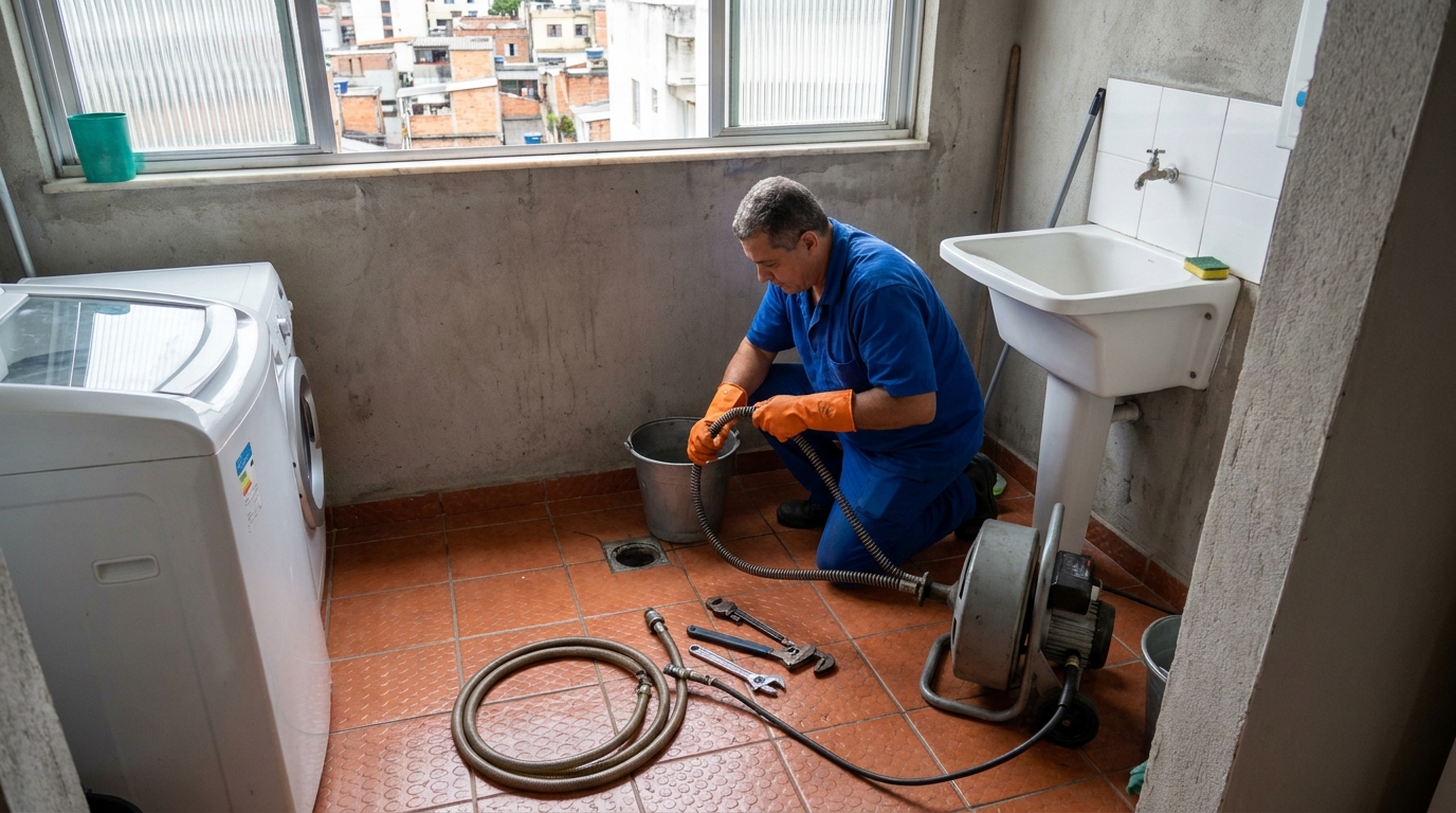 Desentupimento de ralo com equipamento em Boa Vista‑RR