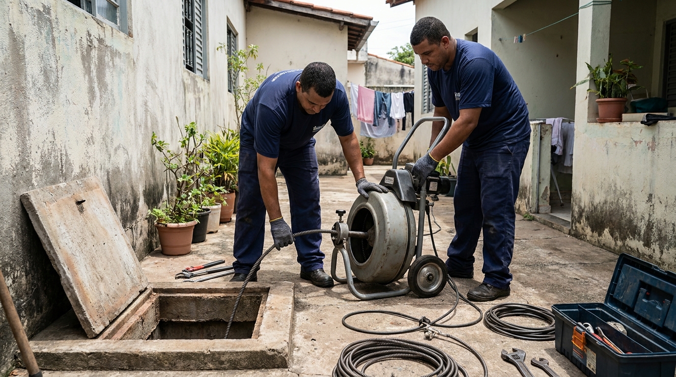 Desentupimento de rede de esgoto em Boa Vista‑RR